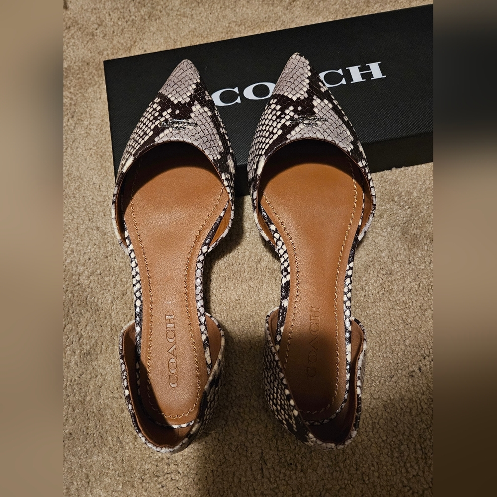 Coach snakeskin flats